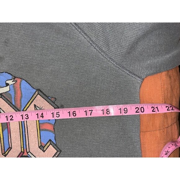 AC/DC Lucky Brand Gray Graphic Long Sleeve Pullover Thermal Women's Top Size L - Picture 5 of 7